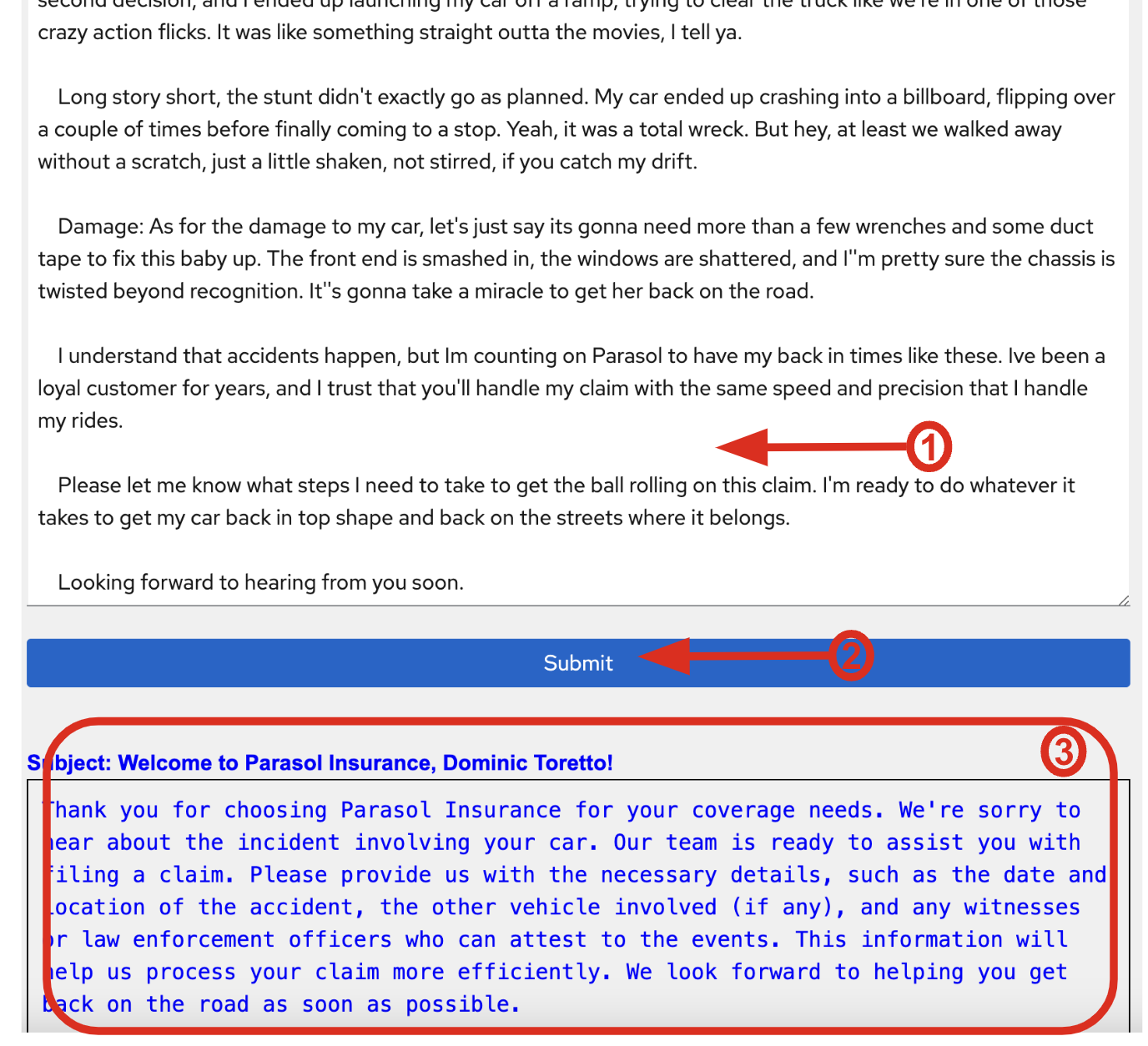 generated email